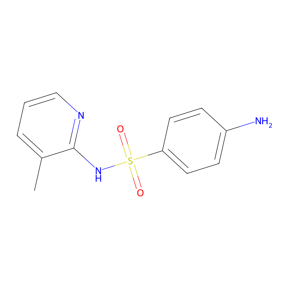 Benzenesulfonamide, 4-amino-N-(3-methyl-2-pyridinyl)- molecular structure, CAS 72460-27-6