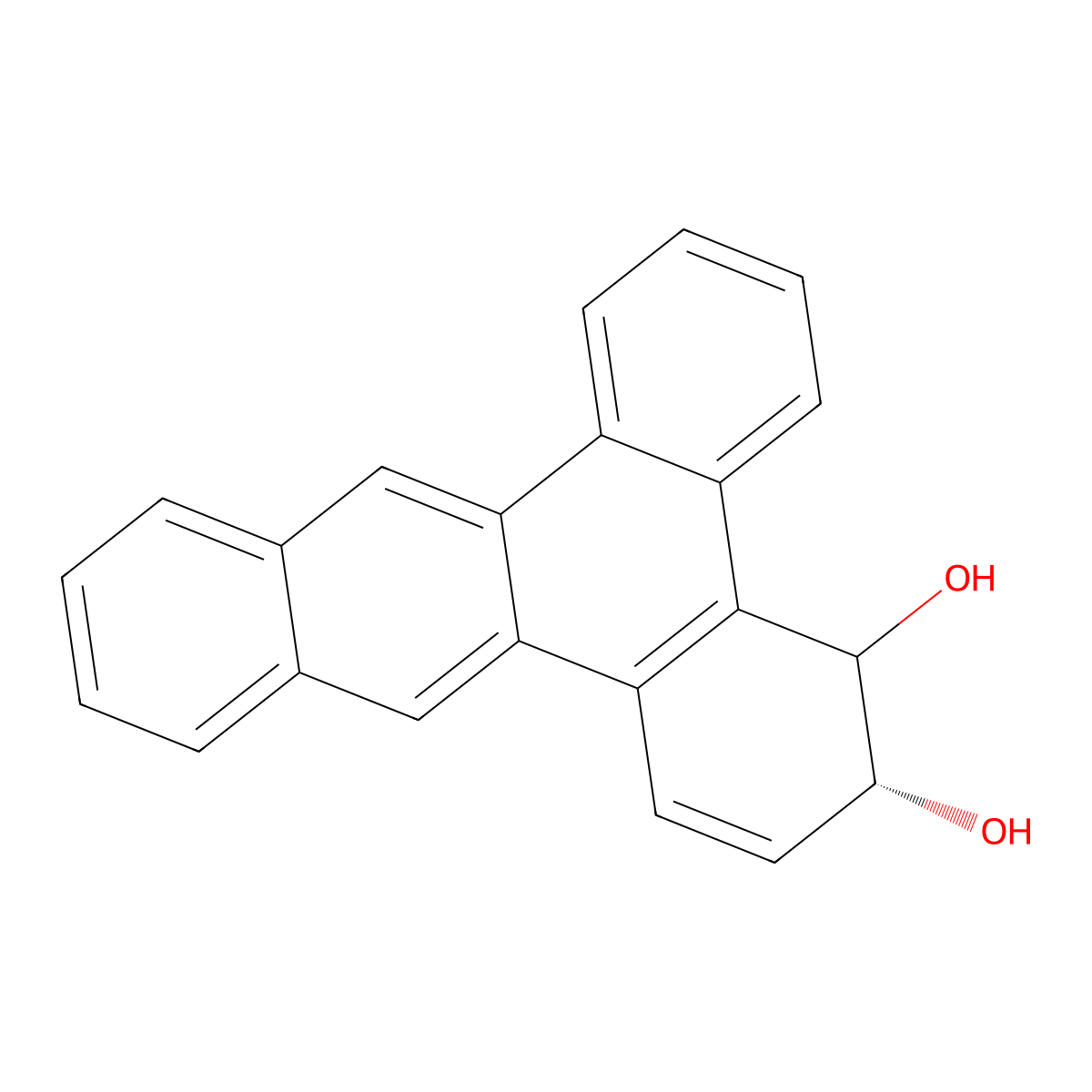 trans-3,4-Dihydrobenzo(b)triphenylene-3,4-diol molecular structure, CAS 72461-04-2