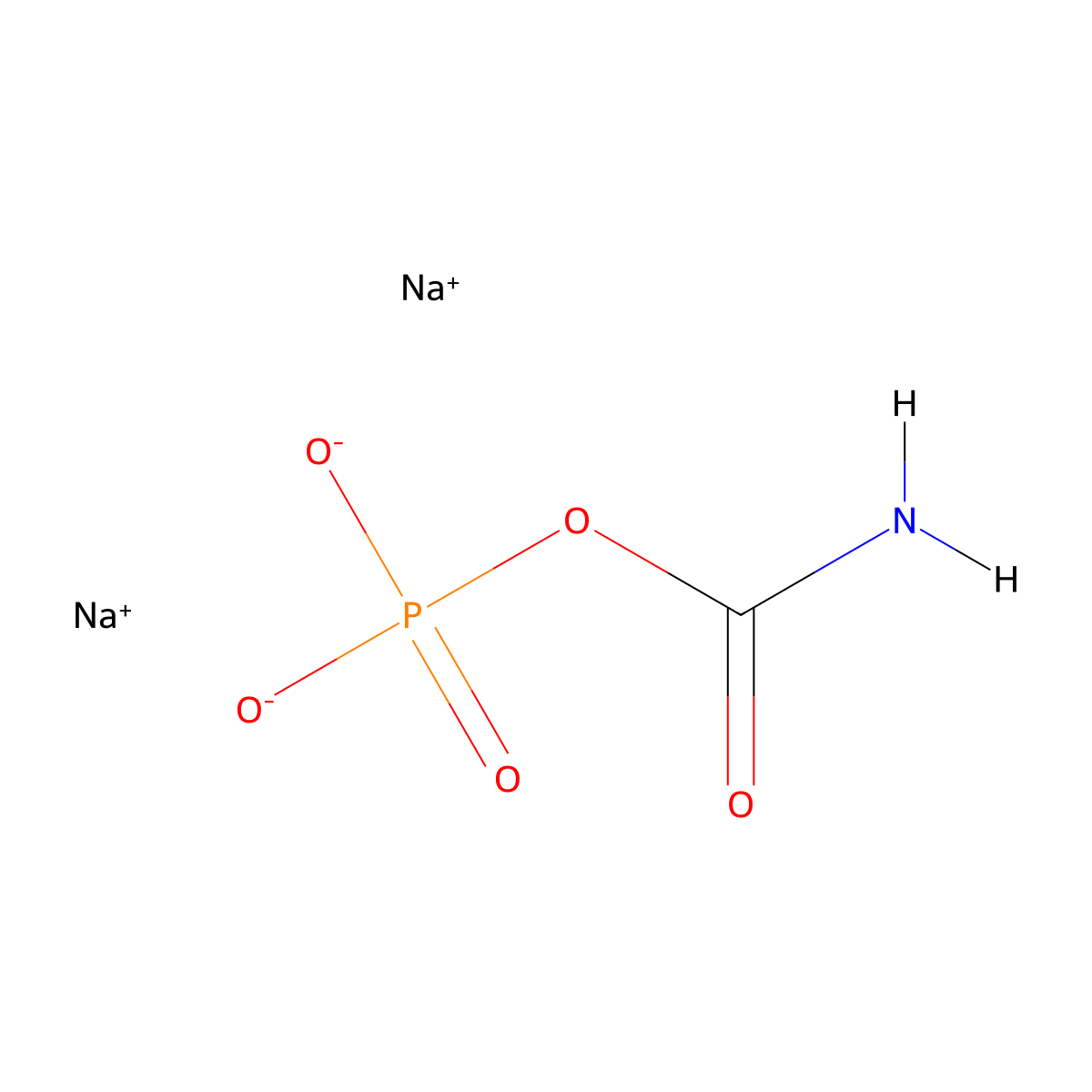 Disodium carbamoyl phosphate molecular structure, CAS 72461-86-0