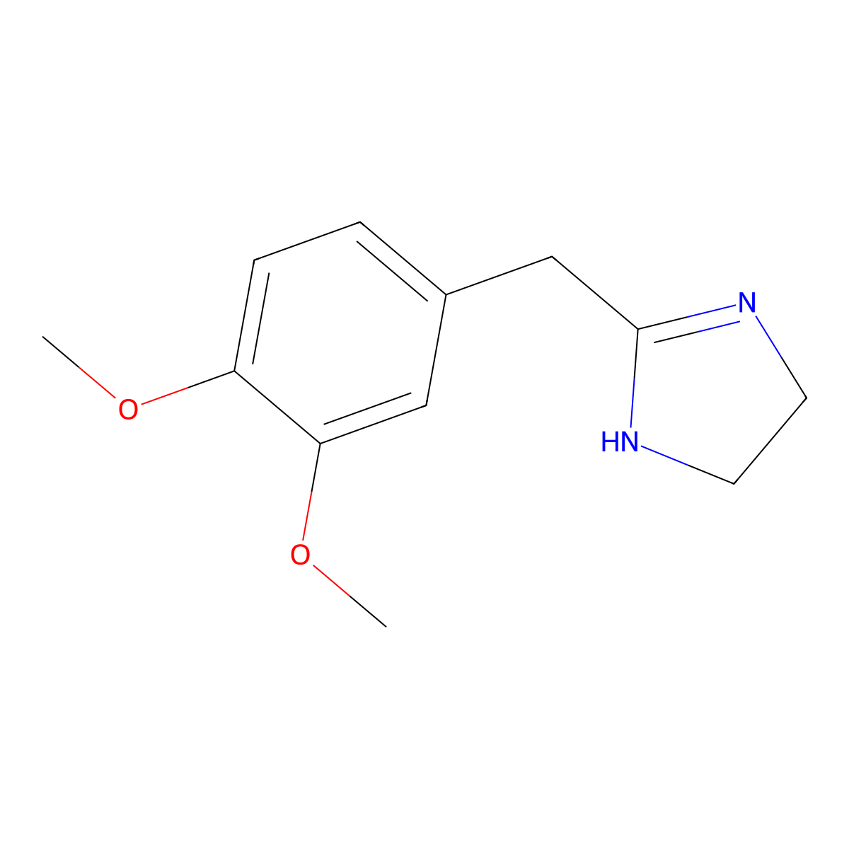 (3,4-Dihydroxybenzyl)-2-imidazoline molecular structure, CAS 72463-91-3