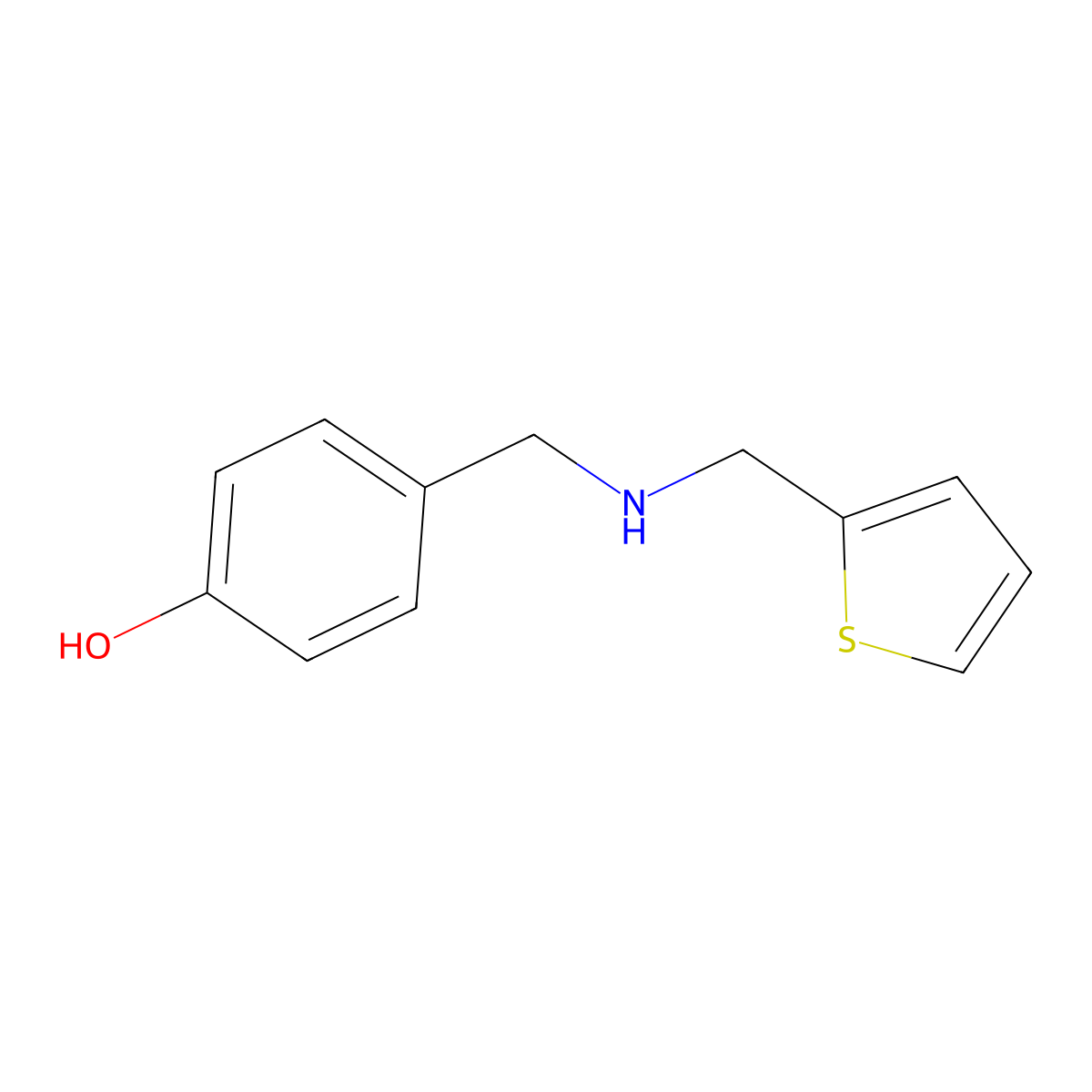 4-[(Thiophen-2-ylmethylamino)methyl]phenol molecular structure, CAS 724699-65-4