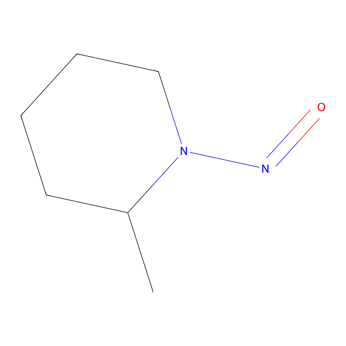 N-Nitroso-2-methylpiperidine molecular structure, CAS 7247-89-4