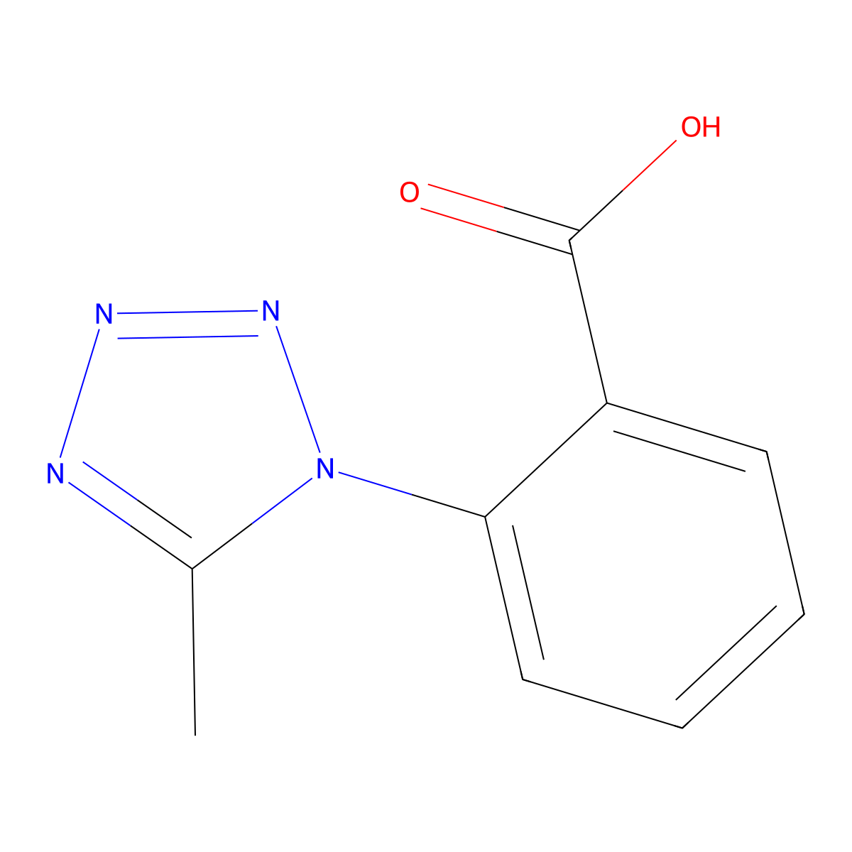 2-(5-methyl-1H-tetrazol-1-yl)benzoic acid molecular structure, CAS 72470-51-0