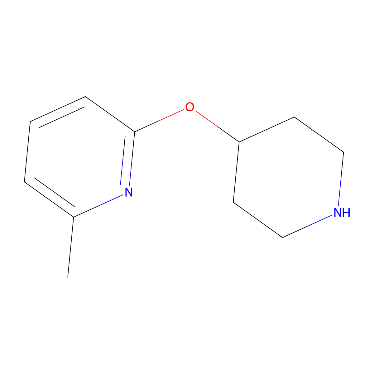 2-Methyl-6-(piperidin-4-yloxy)pyridine molecular structure, CAS 724700-04-3