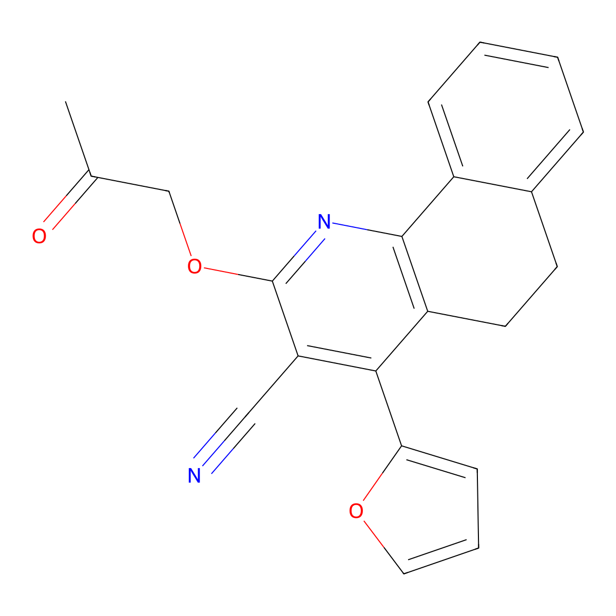 4-(2-Furyl)-2-(2-oxopropoxy)-5,6-dihydrobenzo[h]quinoline-3-carbonitrile molecular structure, CAS 724702-69-6