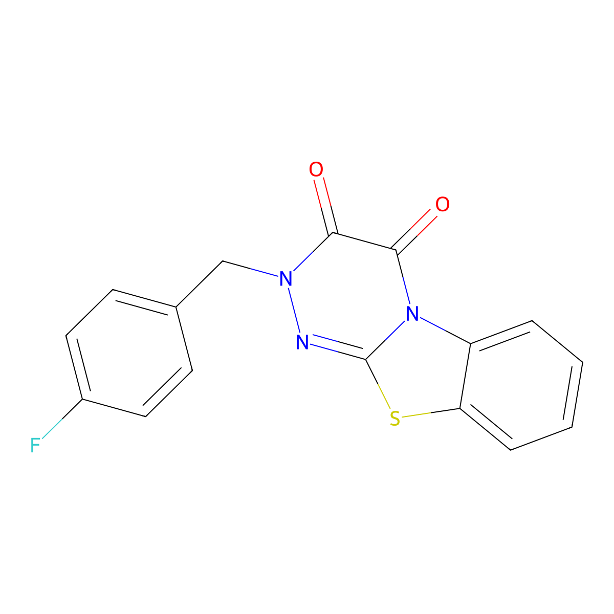2-[(4-Fluorophenyl)methyl]-2H-[1,2,4]triazino[3,4-b]benzothiazole-3,4-dione molecular structure, CAS 724704-94-3