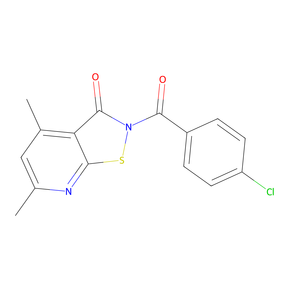 2-(4-chlorobenzoyl)-4,6-dimethylisothiazolo[5,4-b]pyridin-3(2H)-one molecular structure, CAS 724708-97-8
