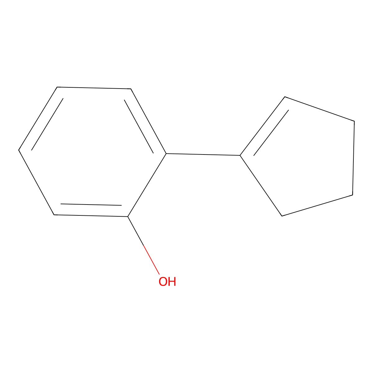 2-(Cyclopent-1-en-1-yl)phenol molecular structure, CAS 72471-05-7