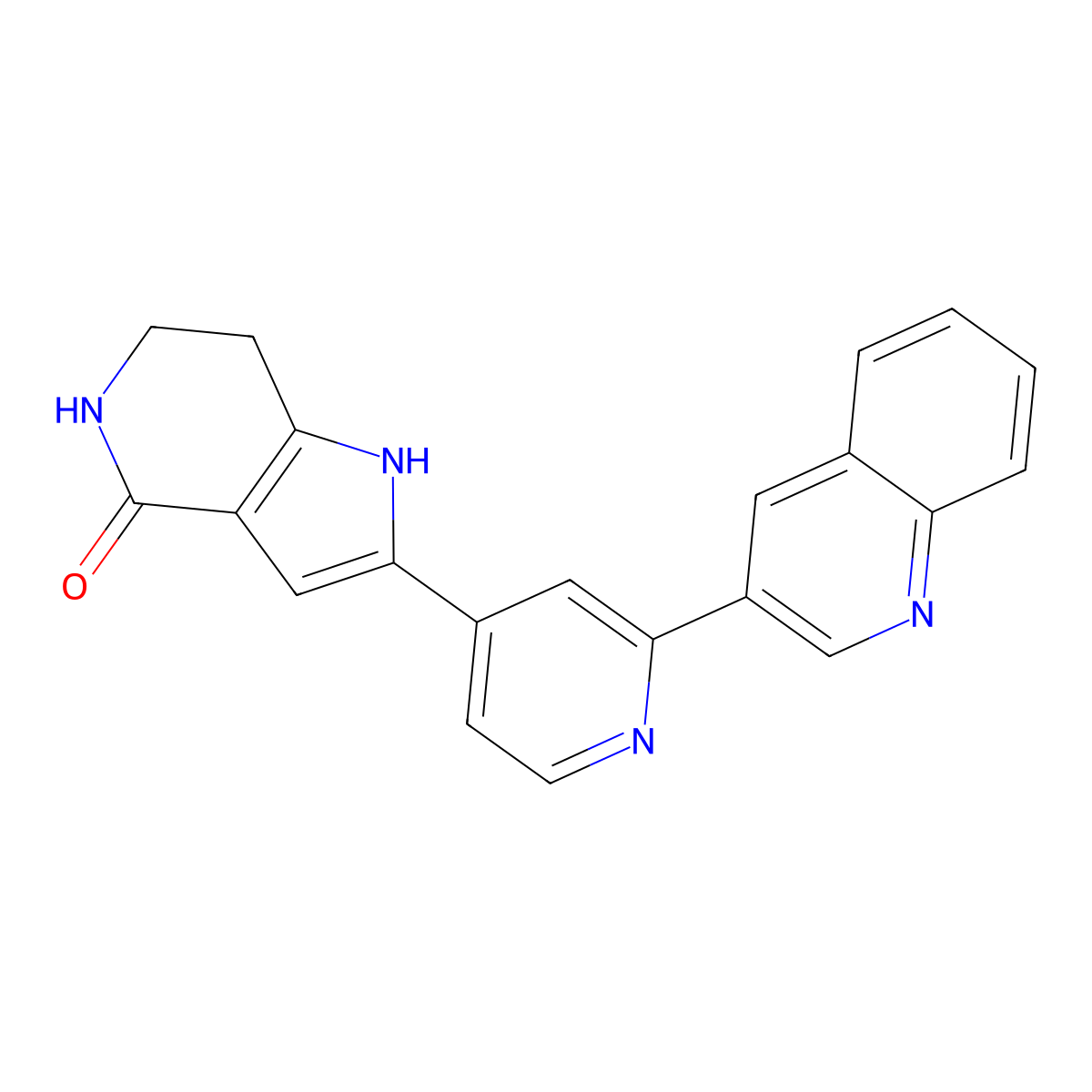 2-(2-Quinolin-3-ylpyridin-4-YL)-1,5,6,7-tetrahydro-4H-pyrrolo(3,2-C)pyridin-4-one molecular structure, CAS 724711-21-1