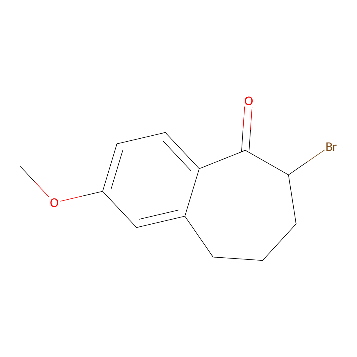 6-Bromo-2-methoxy-6,7,8,9-tetrahydro-5H-benzo[7]annulen-5-one molecular structure, CAS 72472-43-6