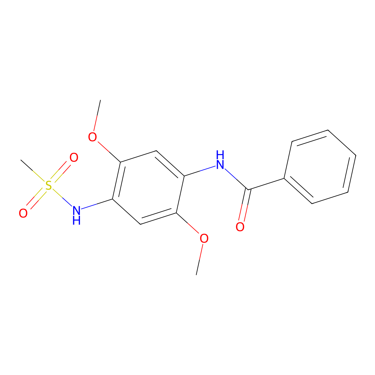 N-{2,5-dimethoxy-4-[(methylsulfonyl)amino]phenyl}benzamide molecular structure, CAS 724734-37-6