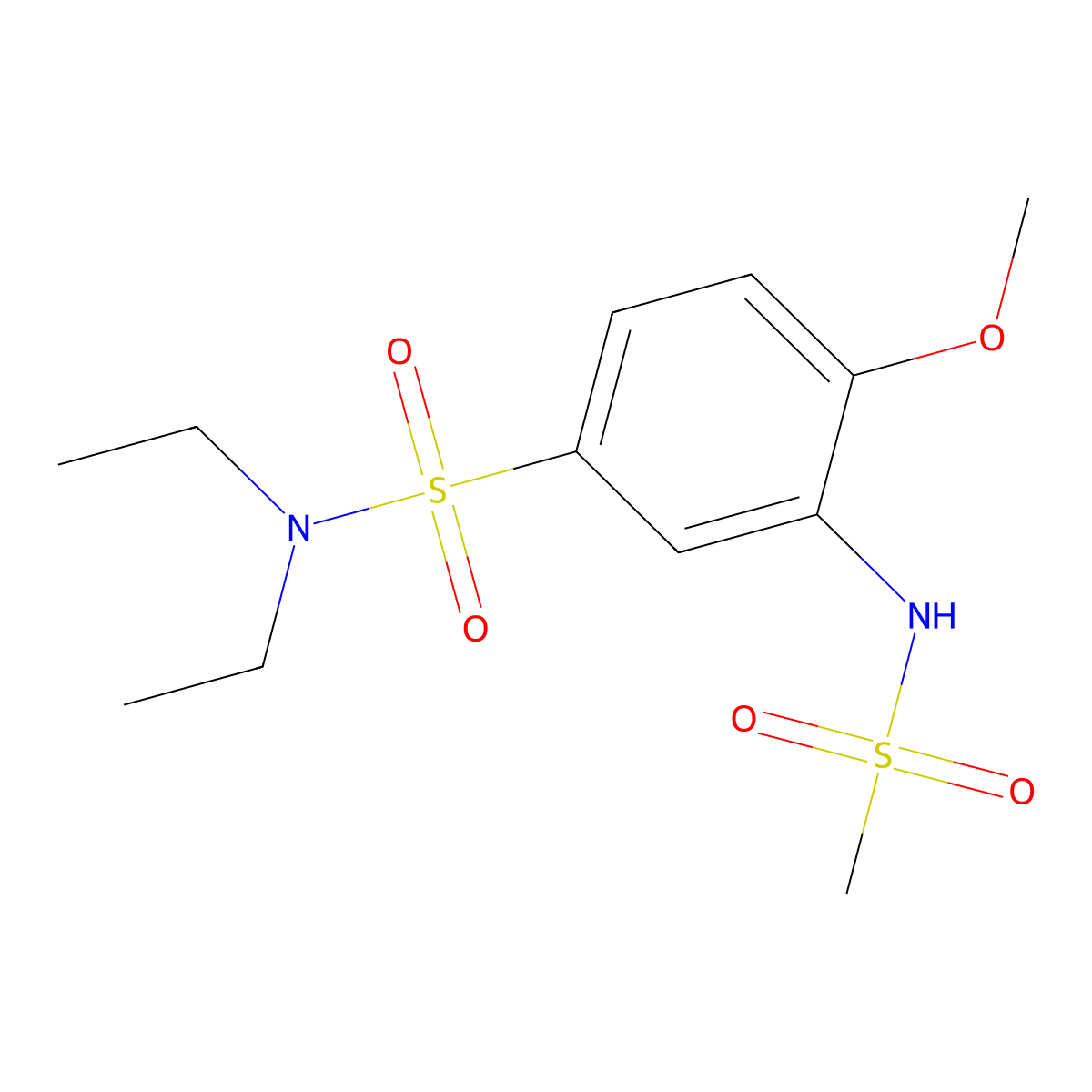 N,N-diethyl-3-(methanesulfonamido)-4-methoxybenzenesulfonamide molecular structure, CAS 724734-38-7