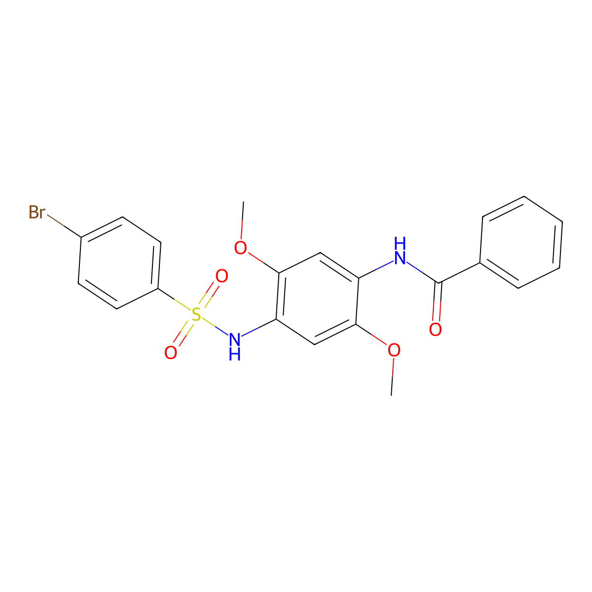 N-[4-[(4-bromophenyl)sulfonylamino]-2,5-dimethoxyphenyl]benzamide molecular structure, CAS 724734-40-1
