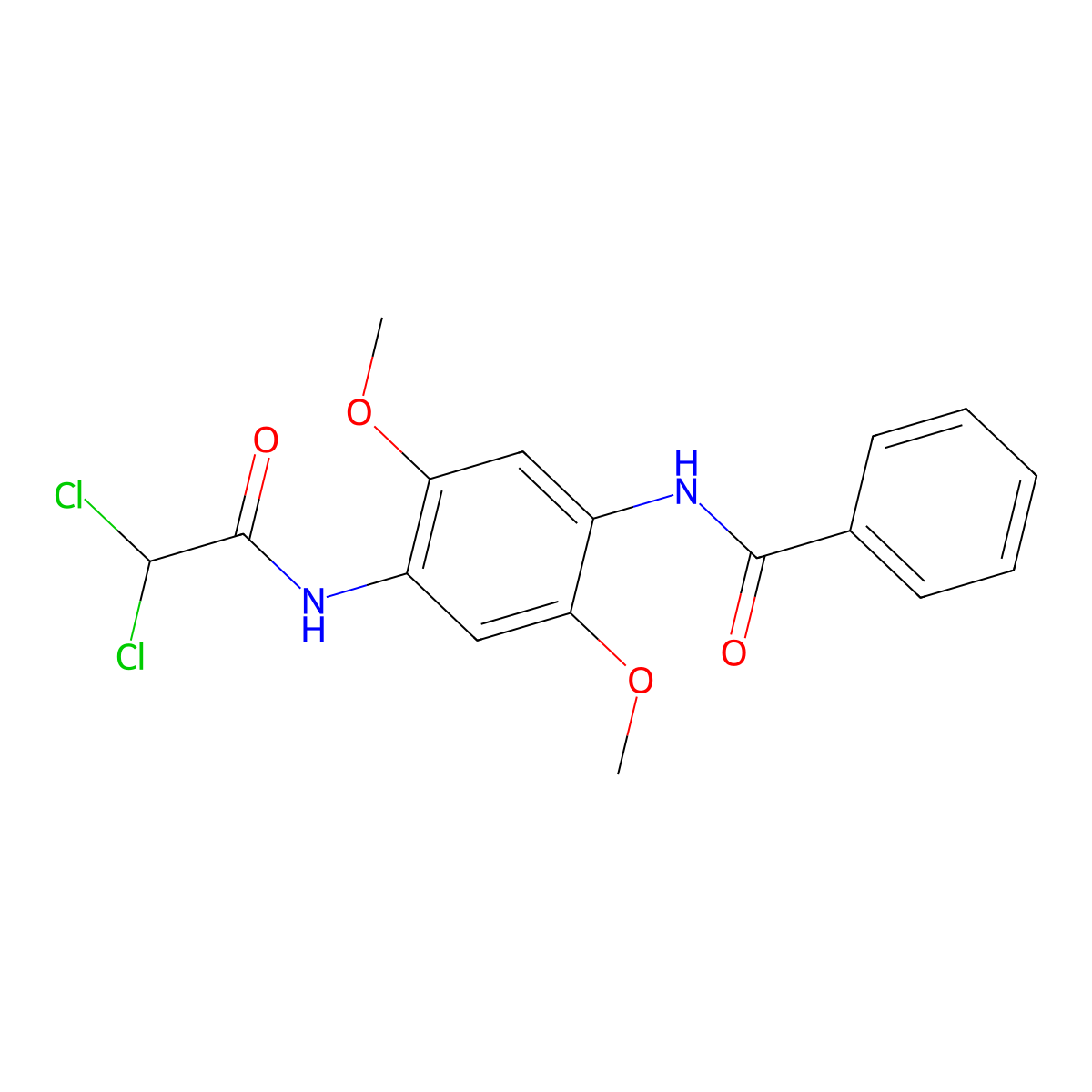 N-[4-[(2,2-dichloroacetyl)amino]-2,5-dimethoxyphenyl]benzamide molecular structure, CAS 724734-41-2
