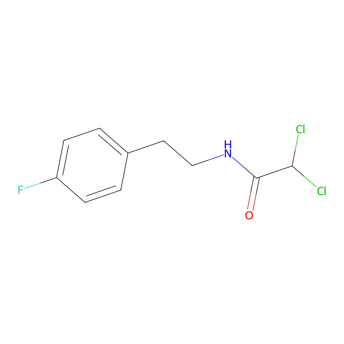 2,2-dichloro-N-[2-(4-fluorophenyl)ethyl]acetamide molecular structure, CAS 724734-42-3