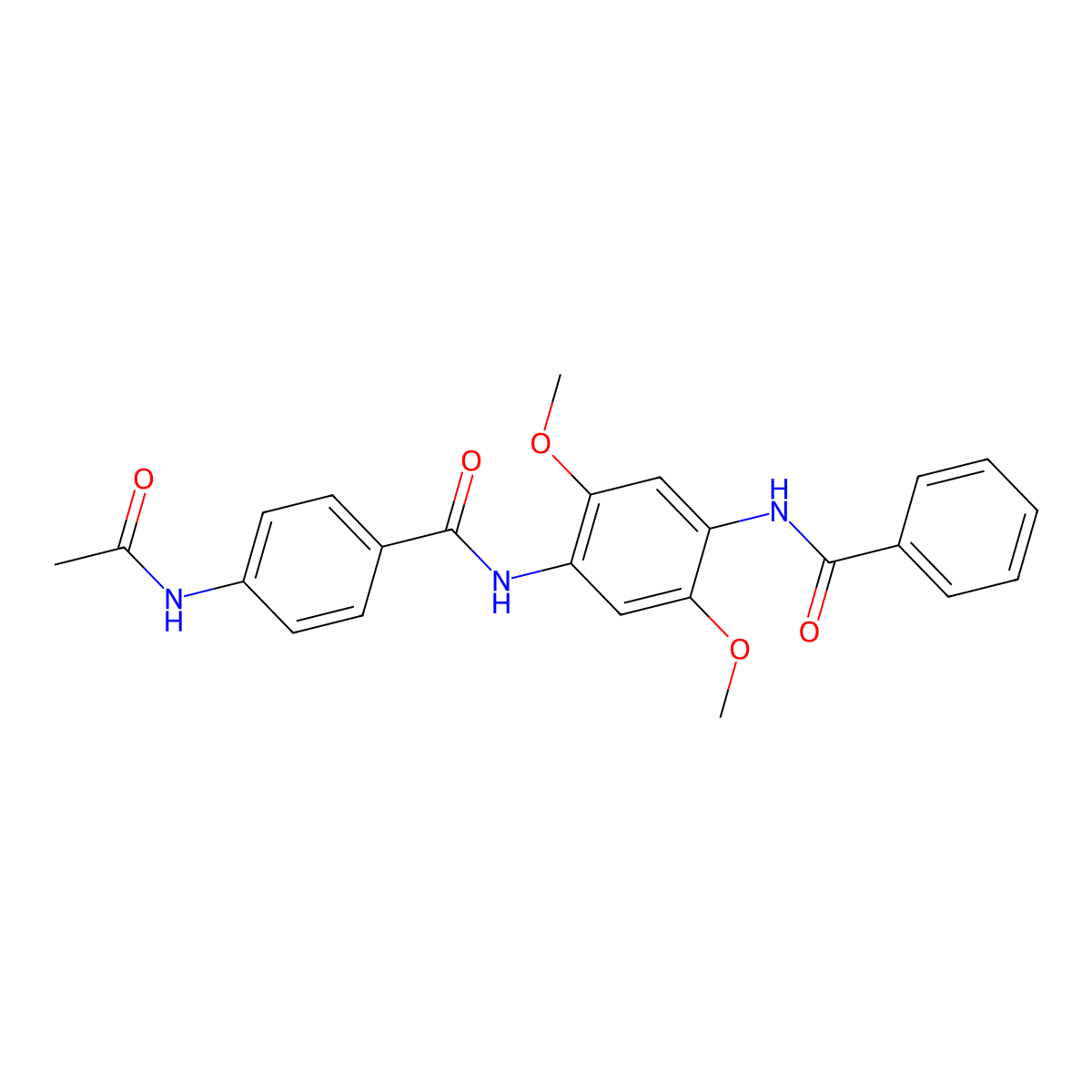 4-acetamido-N-(4-benzamido-2,5-dimethoxyphenyl)benzamide molecular structure, CAS 724734-46-7