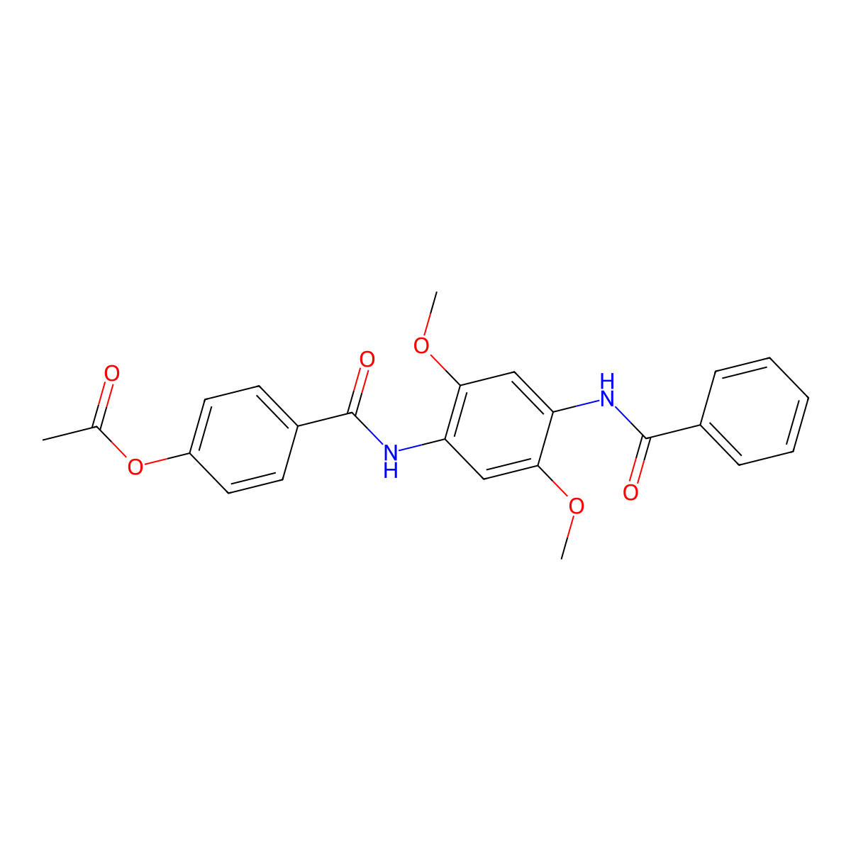 4-({2,5-Dimethoxy-4-[(phenylcarbonyl)amino]phenyl}carbamoyl)phenyl acetate molecular structure, CAS 724734-48-9