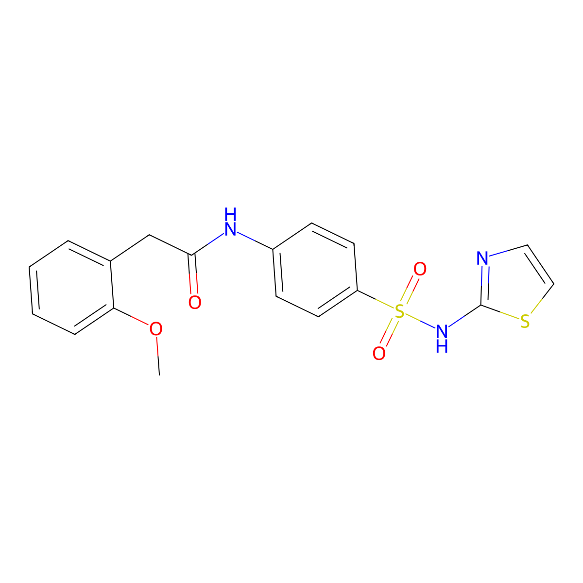 2-(2-methoxyphenyl)-N-[4-(1,3-thiazol-2-ylsulfamoyl)phenyl]acetamide molecular structure, CAS 724734-54-7