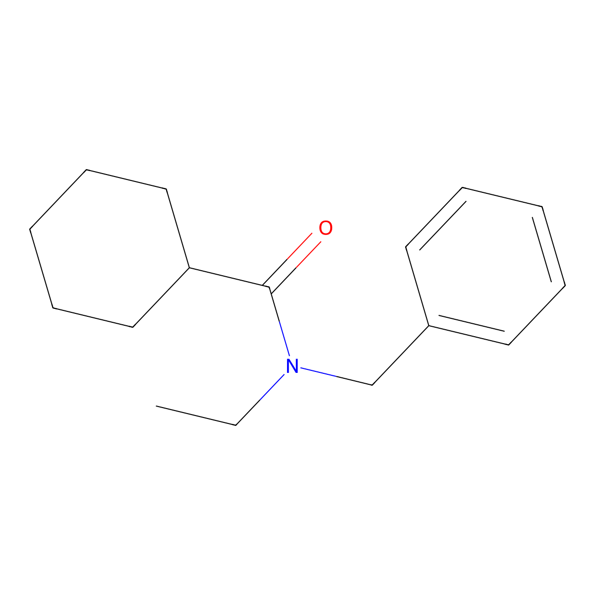 N-benzyl-N-ethylcyclohexanecarboxamide molecular structure, CAS 724734-79-6