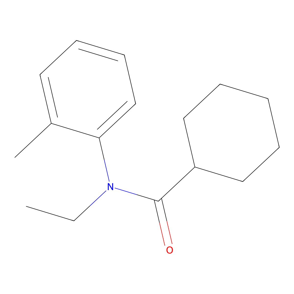 N-ethyl-N-(2-methylphenyl)cyclohexanecarboxamide molecular structure, CAS 724734-80-9