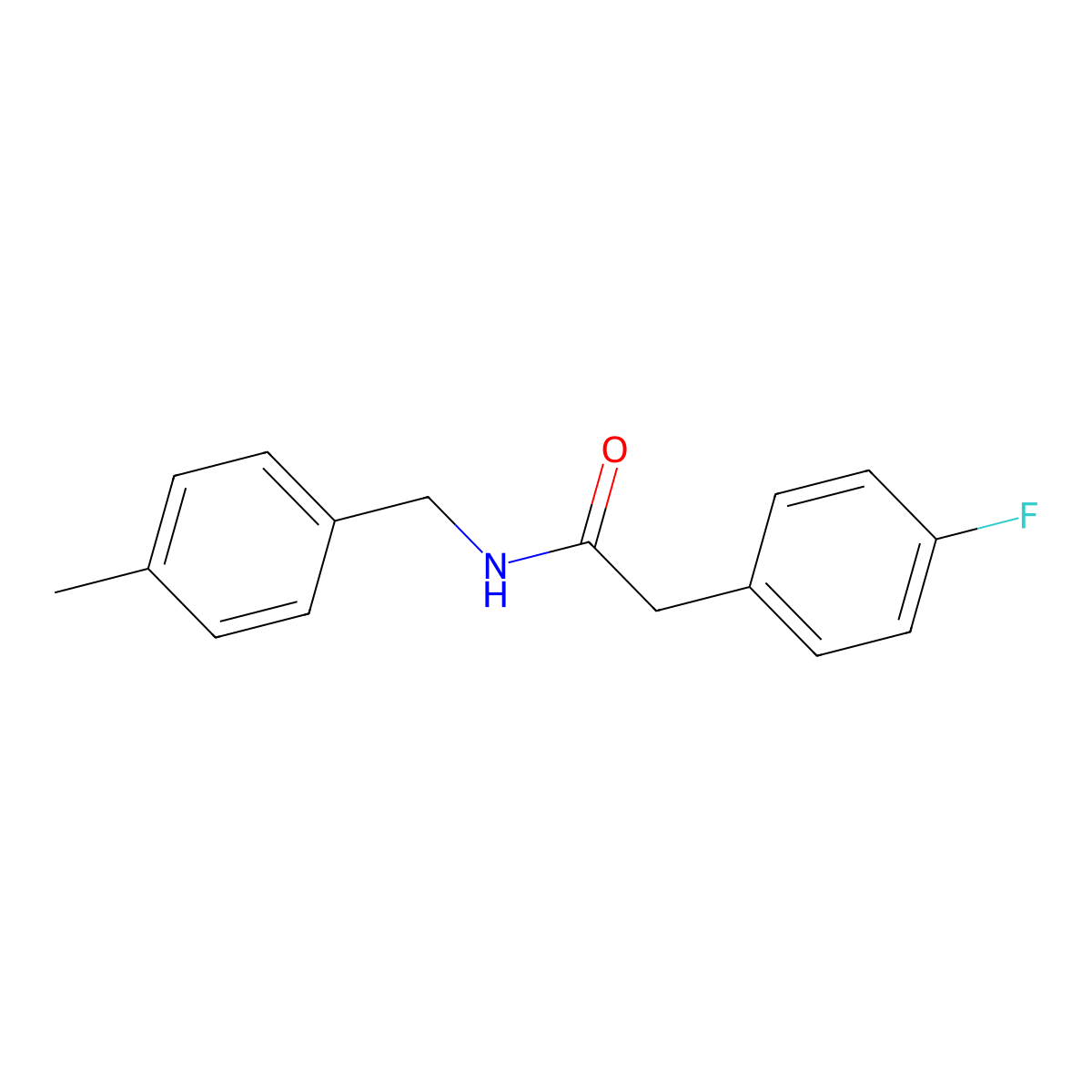 2-(4-fluorophenyl)-N-[(4-methylphenyl)methyl]acetamide molecular structure, CAS 724734-97-8