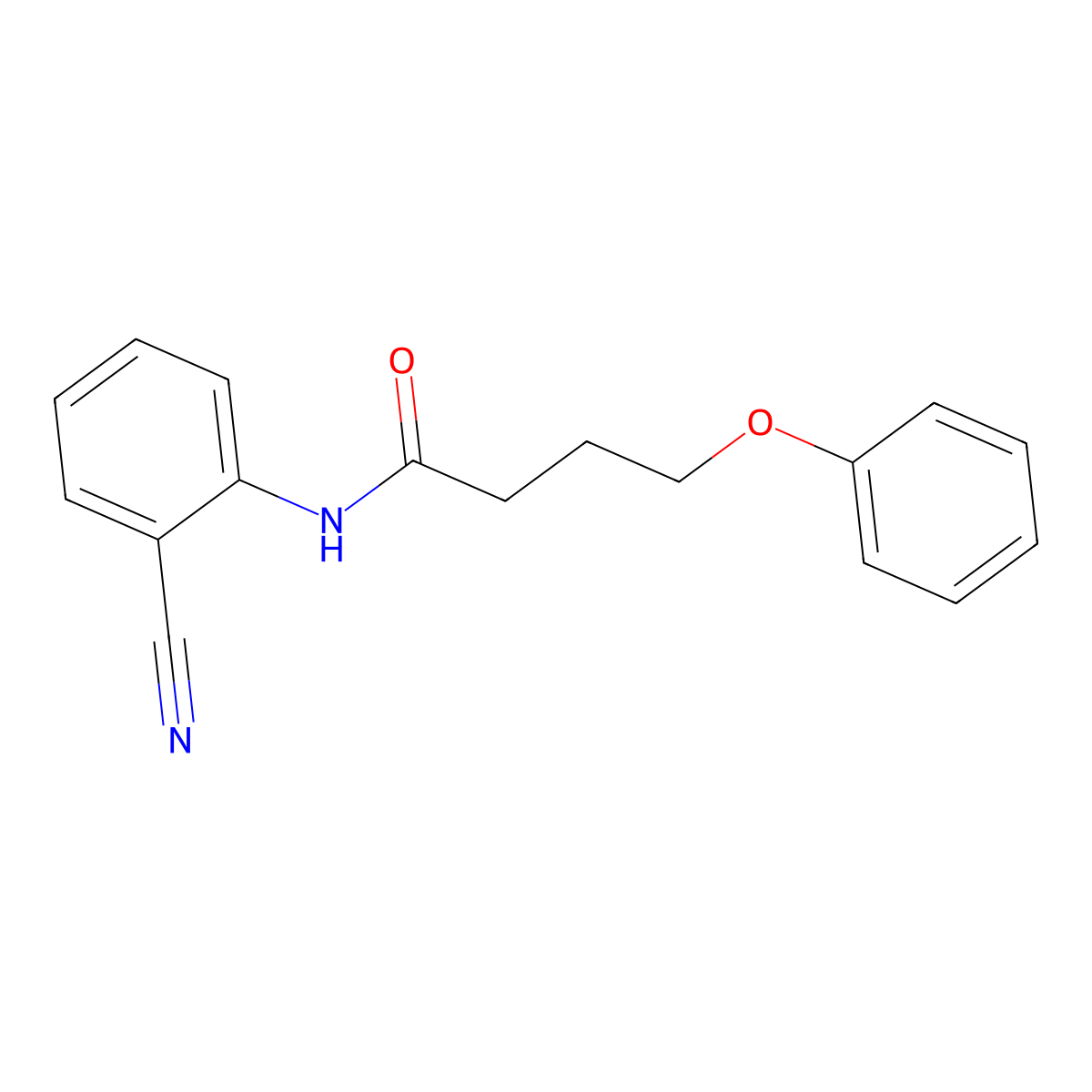 N-(2-cyanophenyl)-4-phenoxybutanamide molecular structure, CAS 724735-04-0