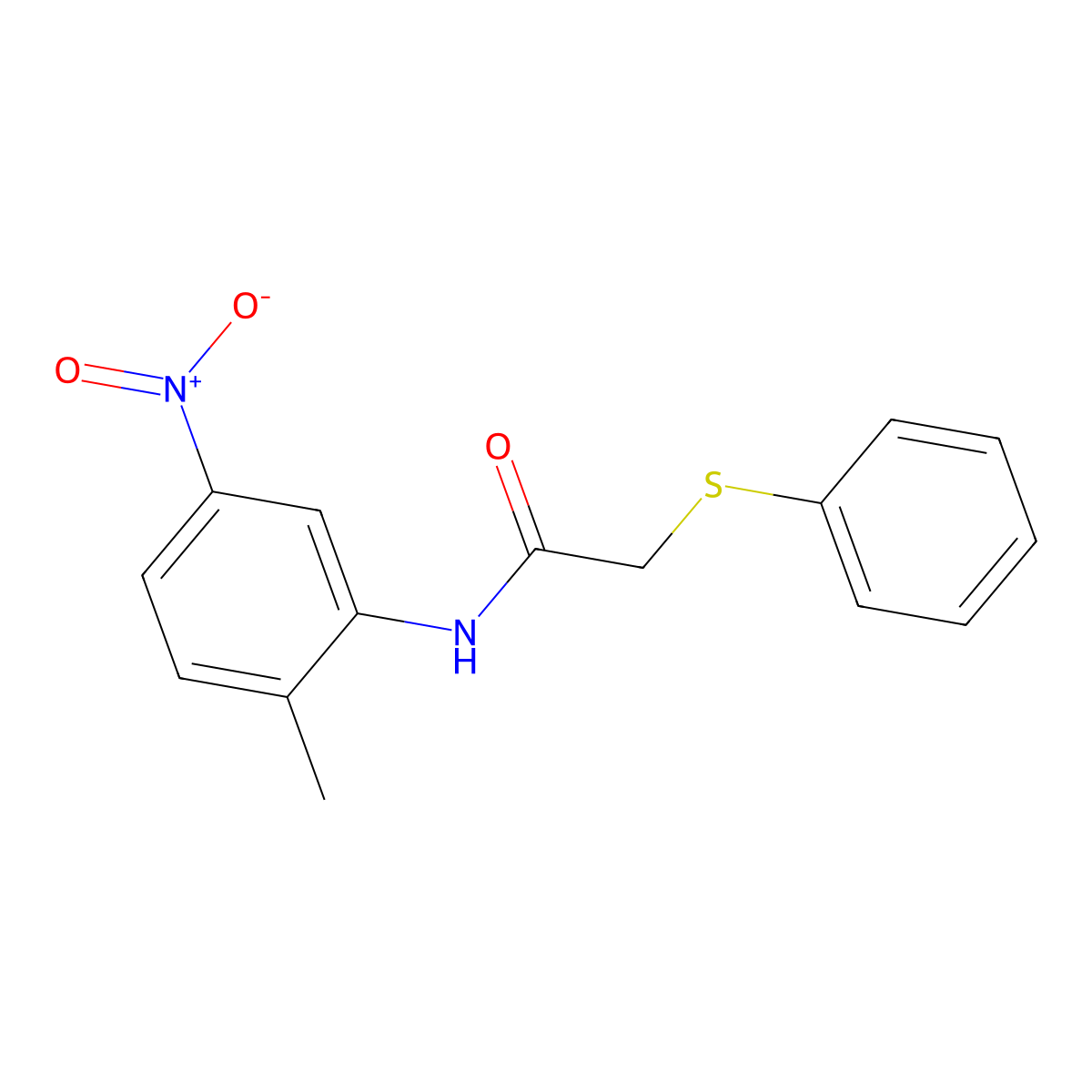 N-(2-methyl-5-nitrophenyl)-2-(phenylsulfanyl)acetamide molecular structure, CAS 724735-10-8