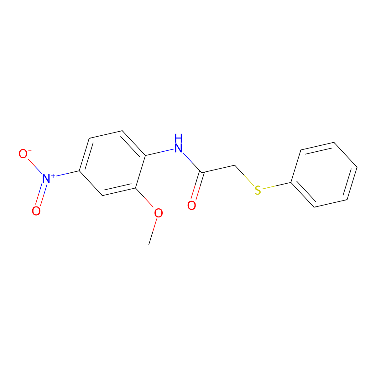 N-(2-methoxy-4-nitrophenyl)-2-(phenylsulfanyl)acetamide molecular structure, CAS 724735-14-2
