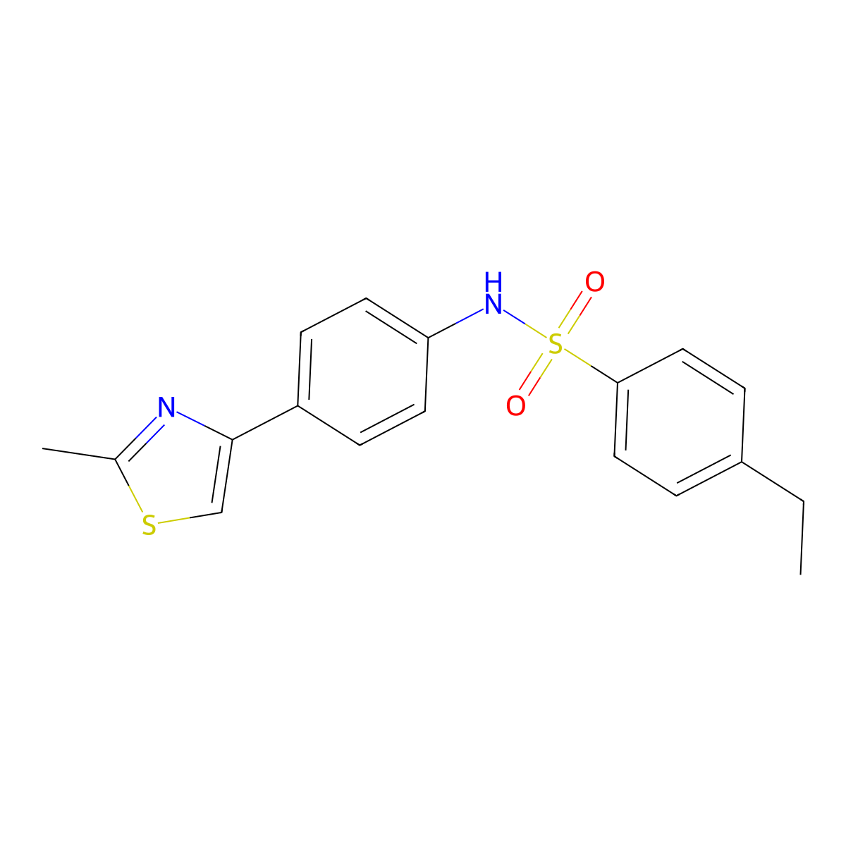 4-ethyl-N-[4-(2-methyl-1,3-thiazol-4-yl)phenyl]benzenesulfonamide molecular structure, CAS 724737-69-3