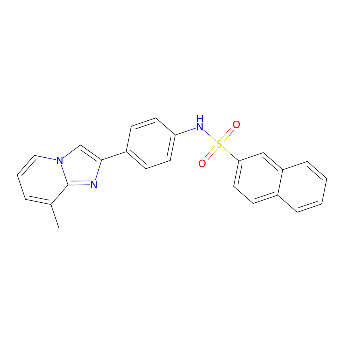 N-(4-(8-methylimidazo[1,2-a]pyridin-2-yl)phenyl)naphthalene-2-sulfonamide molecular structure, CAS 724737-83-1