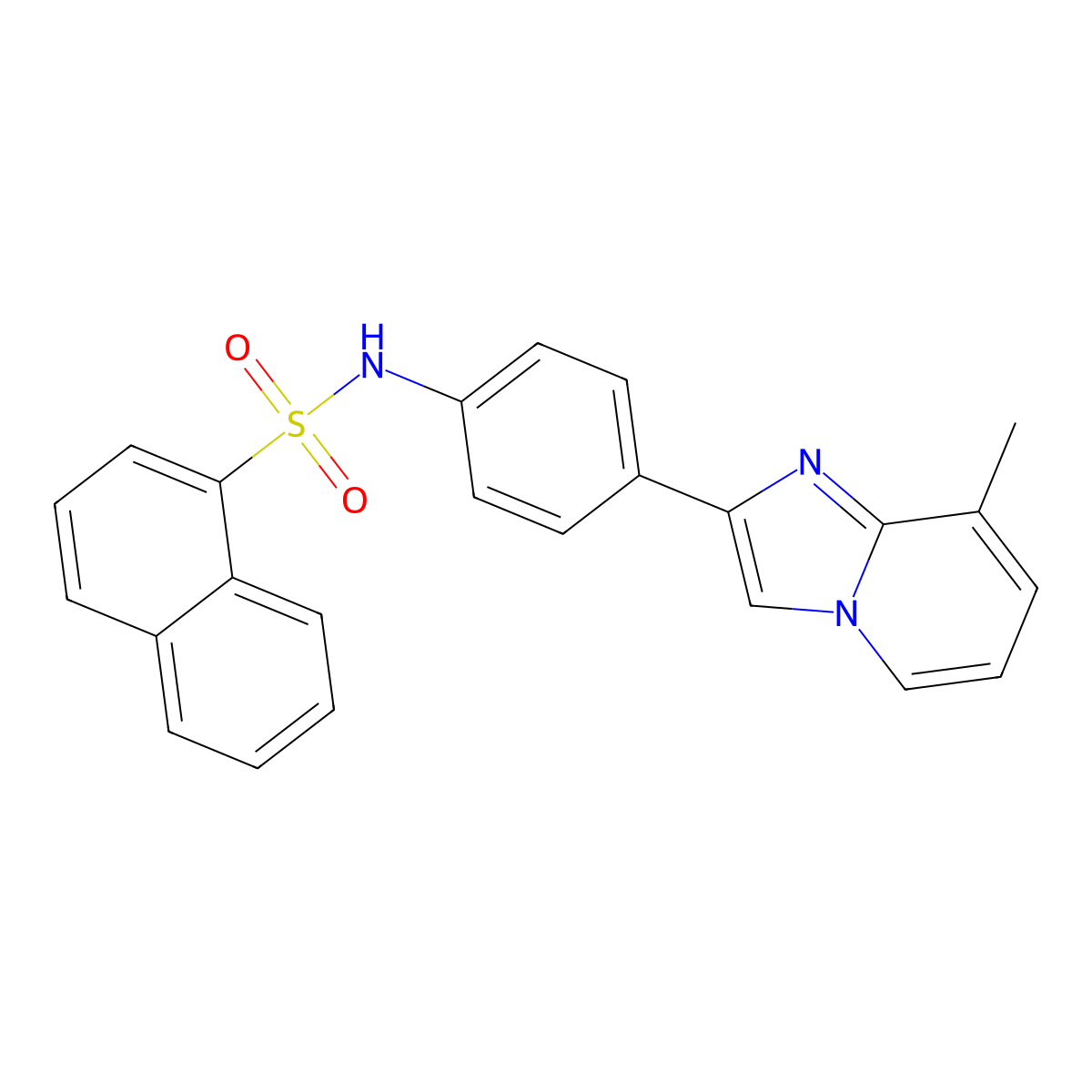 N-[4-(8-methylimidazo[1,2-a]pyridin-2-yl)phenyl]naphthalene-1-sulfonamide molecular structure, CAS 724737-85-3
