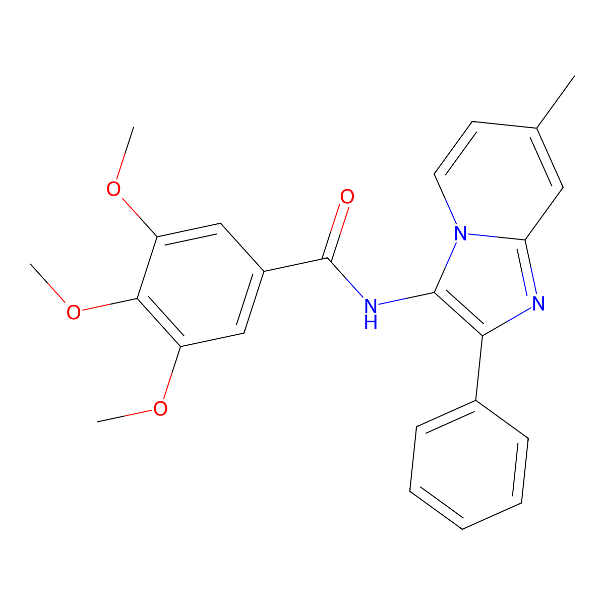 3,4,5-trimethoxy-N-(7-methyl-2-phenylimidazo[1,2-a]pyridin-3-yl)benzamide molecular structure, CAS 724737-91-1