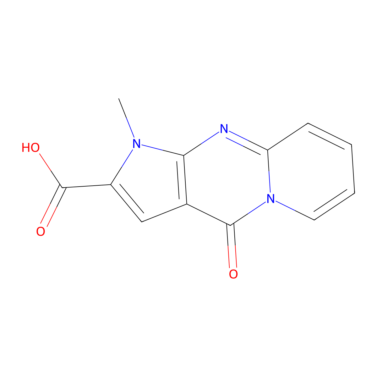 1-Methyl-4-oxo-1,4-dihydropyrido[1,2-a]pyrrolo[2,3-d]pyrimidine-2-carboxylic acid molecular structure, CAS 724738-59-4