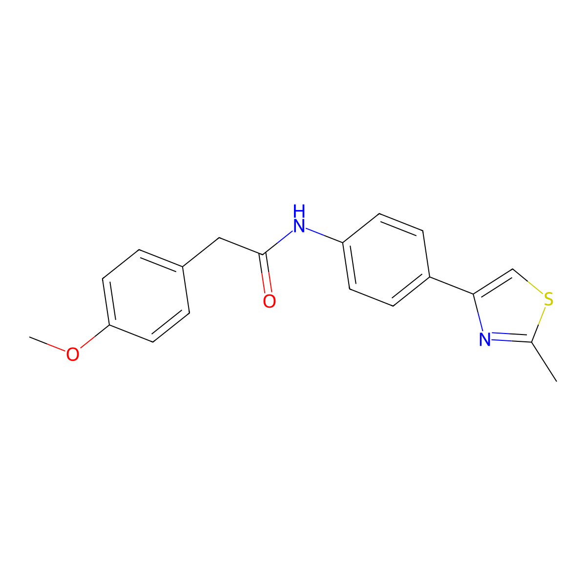 2-(4-methoxyphenyl)-N-[4-(2-methyl-1,3-thiazol-4-yl)phenyl]acetamide molecular structure, CAS 724739-34-8