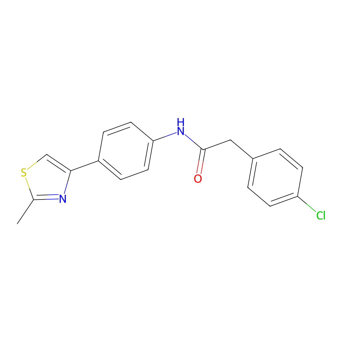 2-(4-chlorophenyl)-N-[4-(2-methyl-1,3-thiazol-4-yl)phenyl]acetamide molecular structure, CAS 724739-49-5