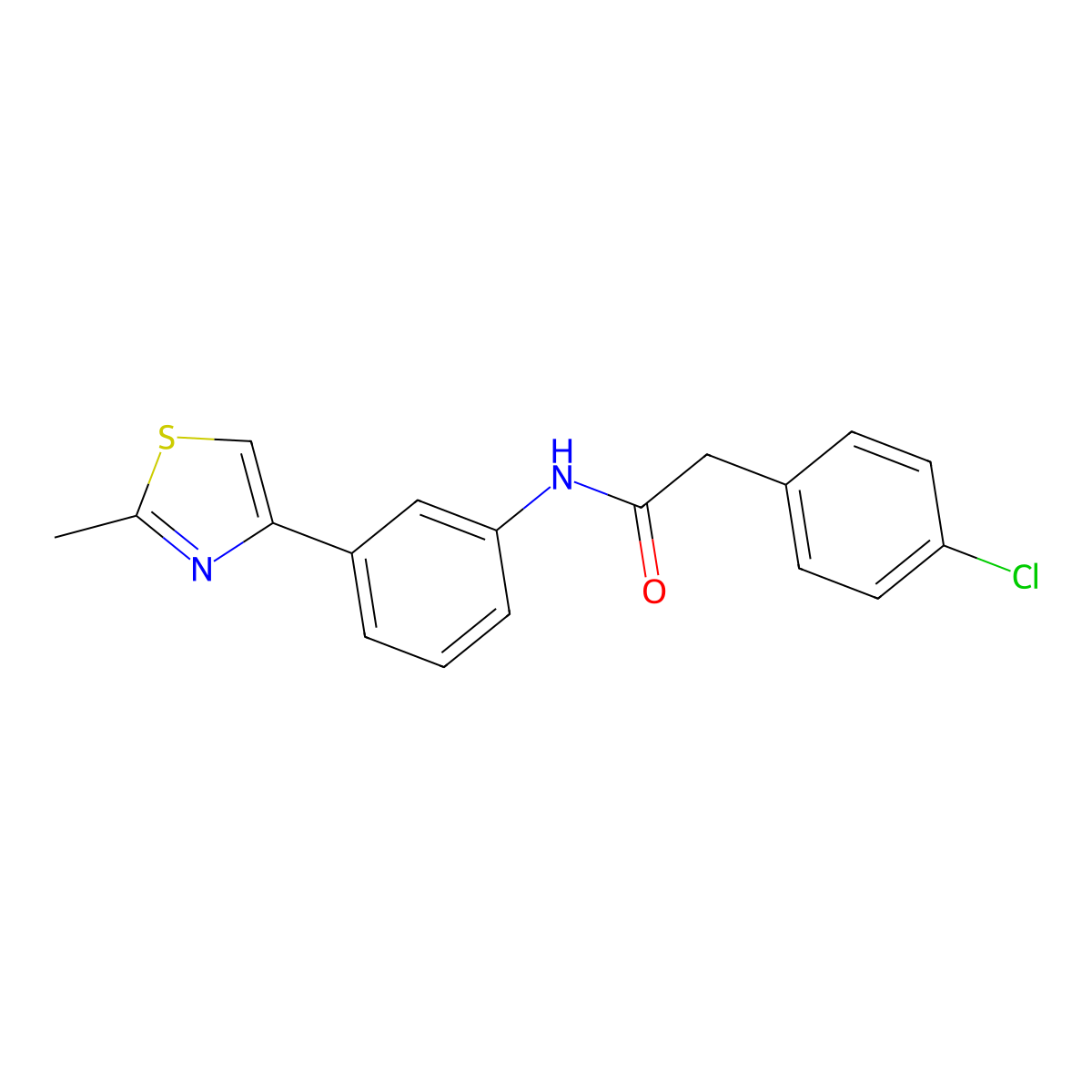2-(4-chlorophenyl)-N-[3-(2-methyl-1,3-thiazol-4-yl)phenyl]acetamide molecular structure, CAS 724739-53-1