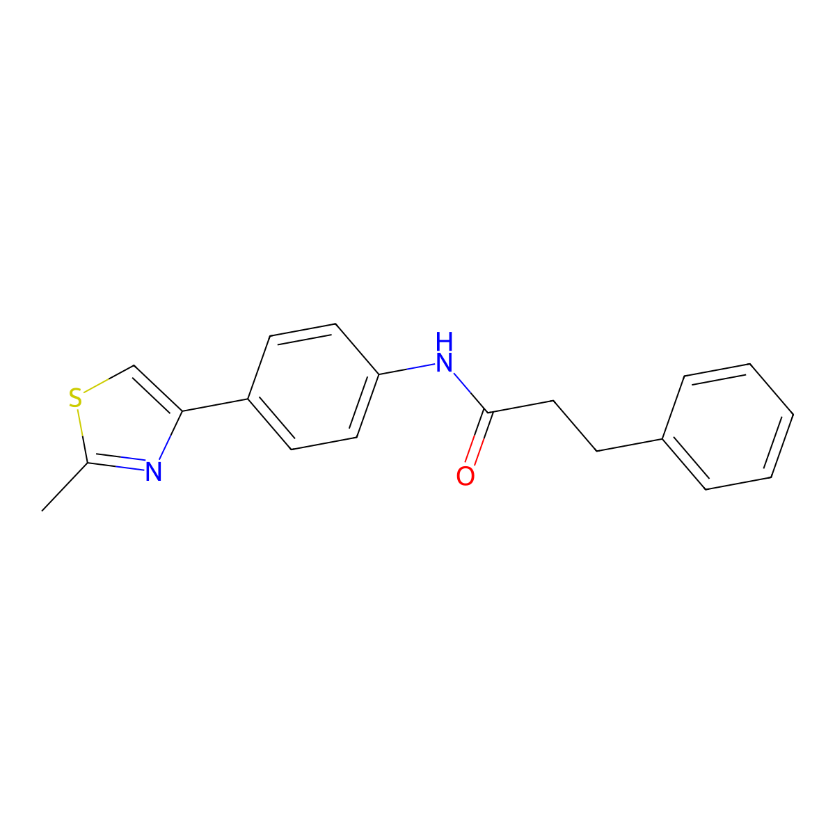 N-[4-(2-methyl-1,3-thiazol-4-yl)phenyl]-3-phenylpropanamide molecular structure, CAS 724739-61-1