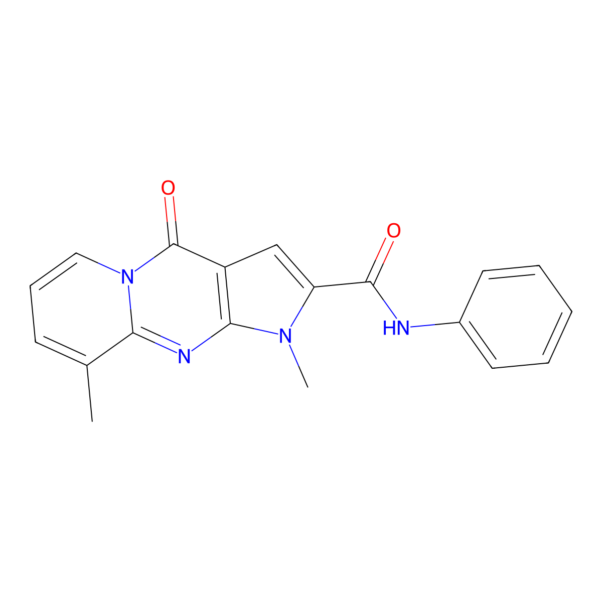 1,9-dimethyl-4-oxo-N-phenyl-1,4-dihydropyrido[1,2-a]pyrrolo[2,3-d]pyrimidine-2-carboxamide molecular structure, CAS 724739-62-2