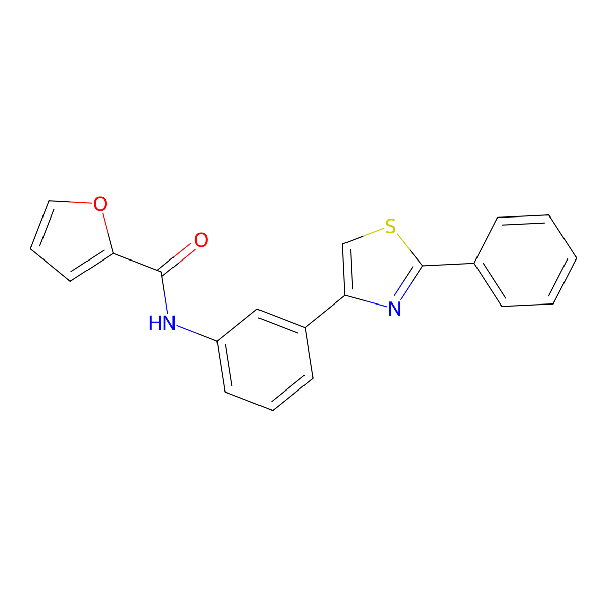 N-[3-(2-phenyl-1,3-thiazol-4-yl)phenyl]furan-2-carboxamide molecular structure, CAS 724739-65-5