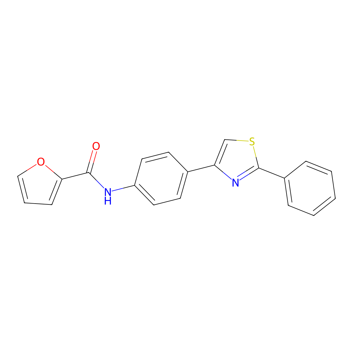 N-[4-(2-phenyl-1,3-thiazol-4-yl)phenyl]-2-furamide molecular structure, CAS 724739-73-5