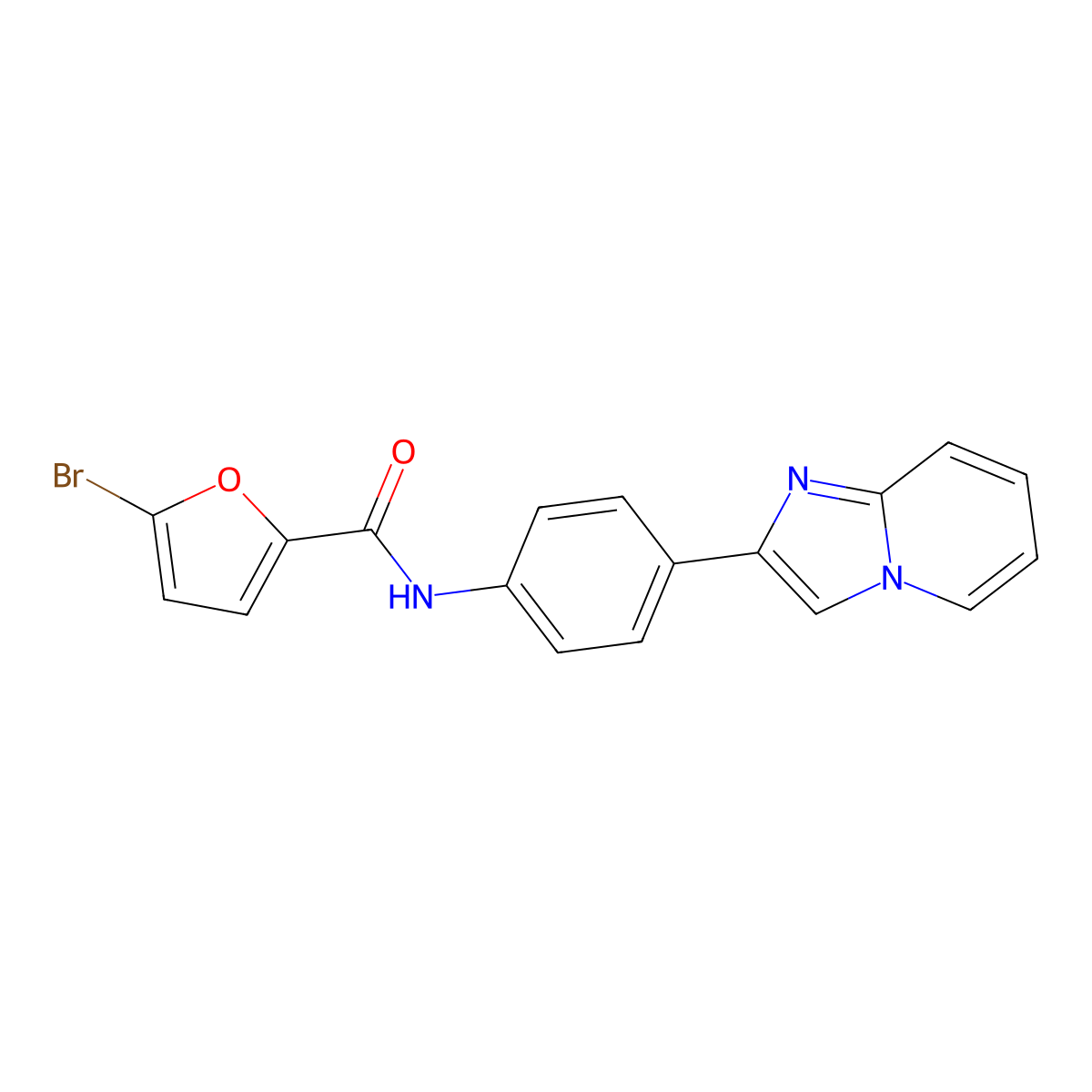 5-bromo-N-(4-imidazo[1,2-a]pyridin-2-ylphenyl)furan-2-carboxamide molecular structure, CAS 724739-89-3