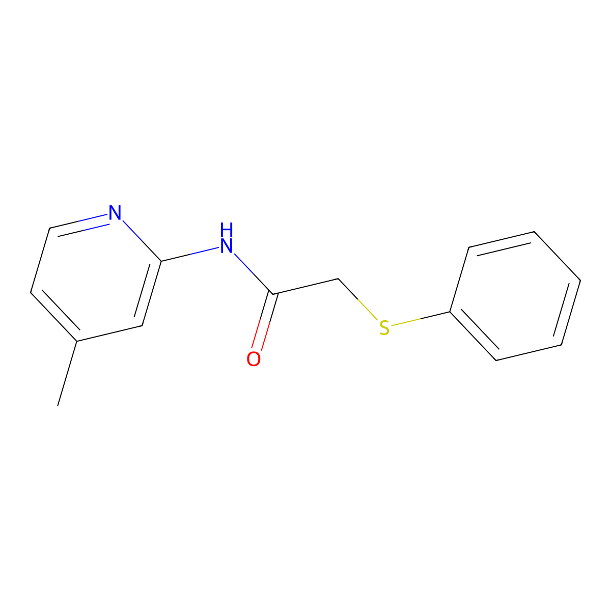 N-(4-methylpyridin-2-yl)-2-(phenylsulfanyl)acetamide molecular structure, CAS 724739-96-2