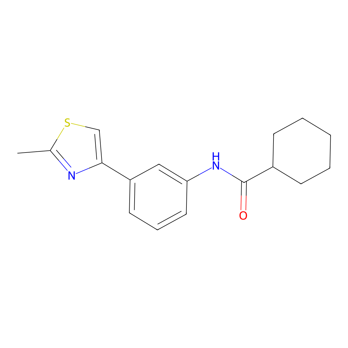 N-[3-(2-methyl-1,3-thiazol-4-yl)phenyl]cyclohexanecarboxamide molecular structure, CAS 724740-25-4