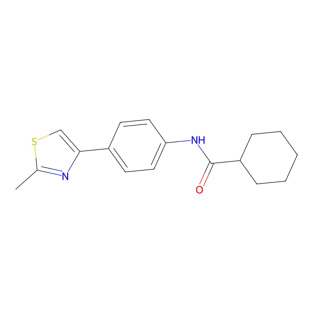N-[4-(2-methyl-1,3-thiazol-4-yl)phenyl]cyclohexanecarboxamide molecular structure, CAS 724740-31-2