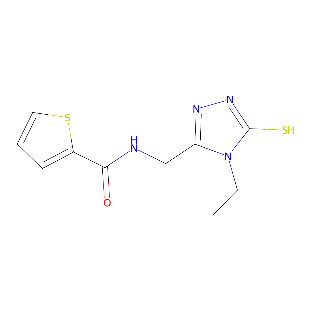 N-[(4-ethyl-5-mercapto-4H-1,2,4-triazol-3-yl)methyl]thiophene-2-carboxamide molecular structure, CAS 724740-42-5