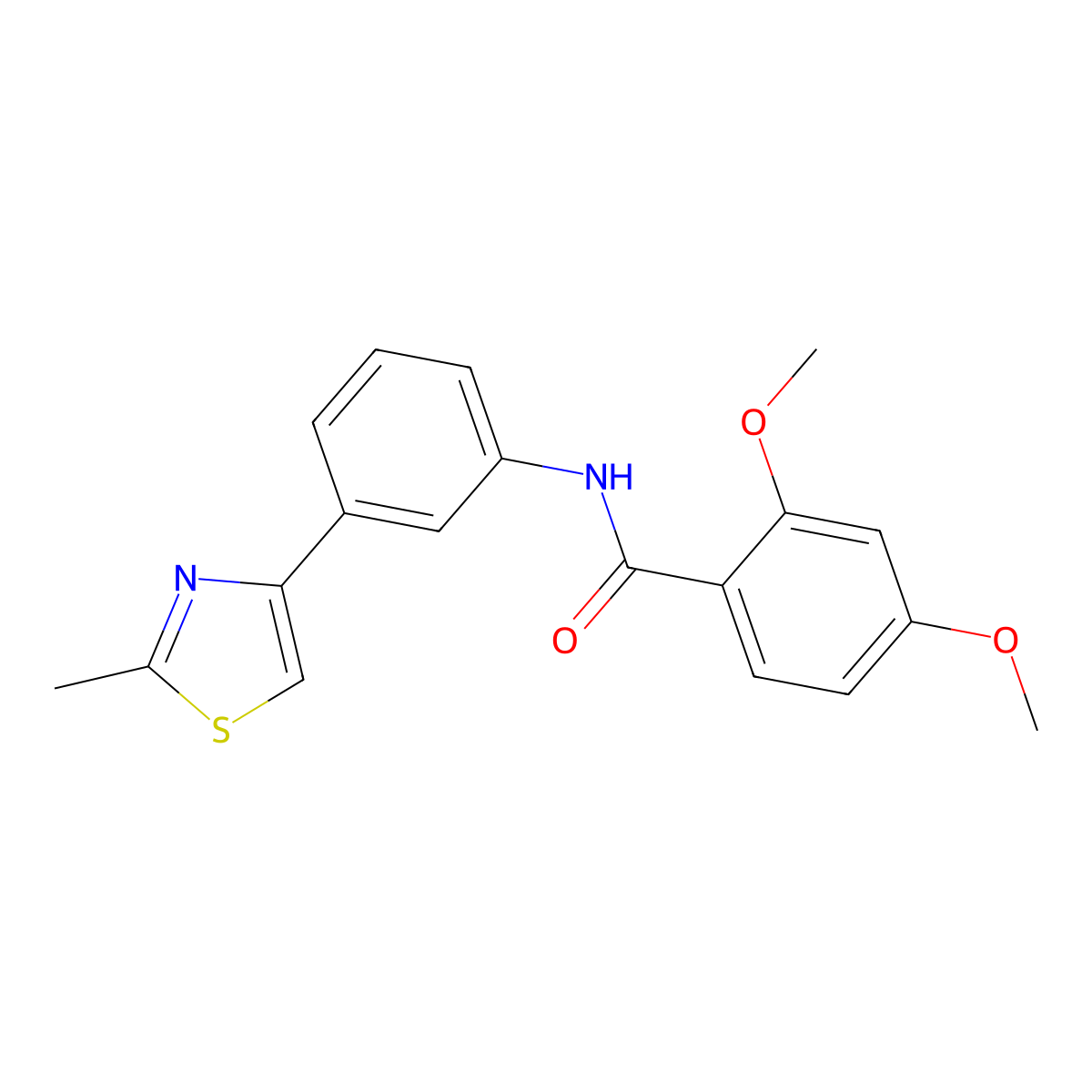 2,4-dimethoxy-N-[3-(2-methyl-1,3-thiazol-4-yl)phenyl]benzamide molecular structure, CAS 724740-48-1