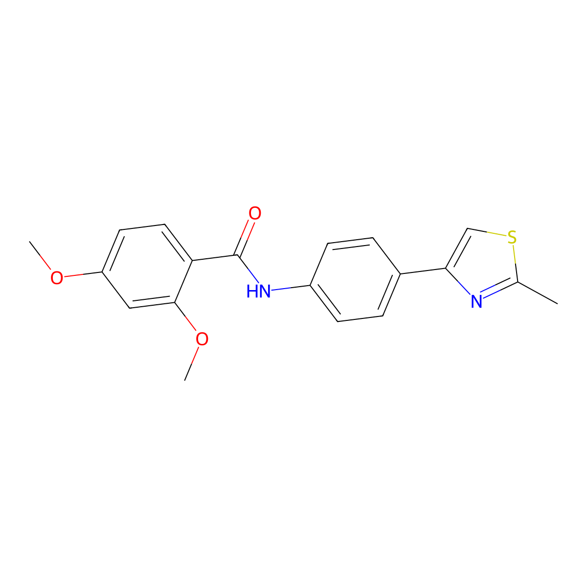 2,4-dimethoxy-N-[4-(2-methyl-1,3-thiazol-4-yl)phenyl]benzamide molecular structure, CAS 724740-52-7