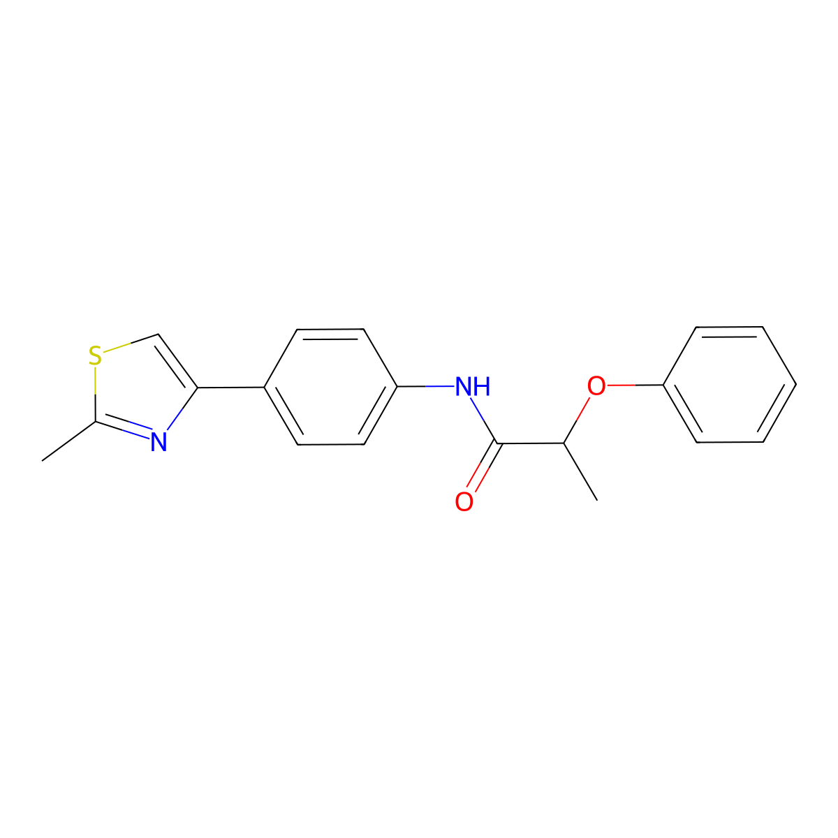 N-[4-(2-methyl-1,3-thiazol-4-yl)phenyl]-2-phenoxypropanamide molecular structure, CAS 724740-56-1