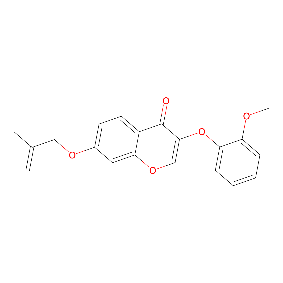 3-(2-methoxyphenoxy)-7-((2-methylallyl)oxy)-4H-chromen-4-one molecular structure, CAS 724740-65-2
