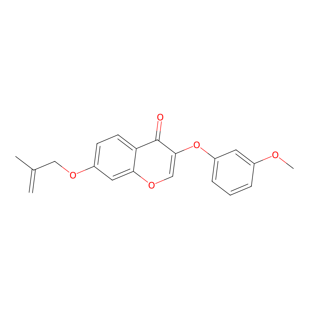 3-(3-methoxyphenoxy)-7-((2-methylallyl)oxy)-4H-chromen-4-one molecular structure, CAS 724740-67-4